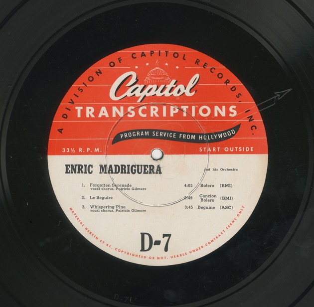 Enric Madriguera D7-D8 - Record Label